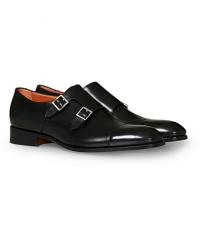 Santoni Blake Double Monk  Black Calf