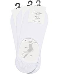 Amanda Christensen 3-Pack True Cotton Invisible Socks White