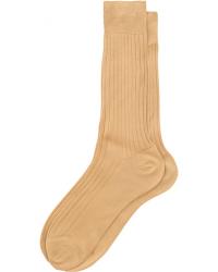 Bresciani Cotton Ribbed Short Socks Light Khaki