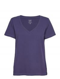 100% Organic Cotton Vintage V-Neck T-Shirt GAP Purple