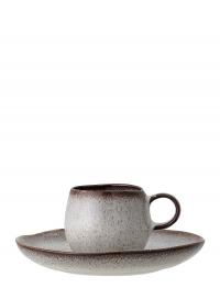 Sandrine Espresso Kop M/Underkop, Grå, Stentøj Sæt Of 2 Bloomingville *Betinget Tilbud Grey