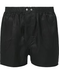 Derek Rose Classic Fit Silk Boxer Shorts Black