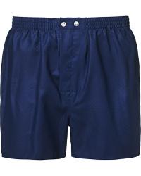 Derek Rose Classic Fit Woven Cotton Boxer Shorts Navy