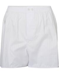 Zimmerli of Switzerland Mercerized Cotton Boxer Shorts White Stripes