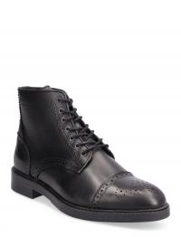 Slhblake Leather Brogue Boot B Black Selected Homme