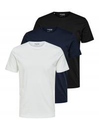 Slhaxel Ss O-Neck Tee 3 Pack Noos Selected Homme Navy