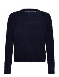 Chenille Cable Sweater Tommy Hilfiger *Betinget Tilbud Navy
