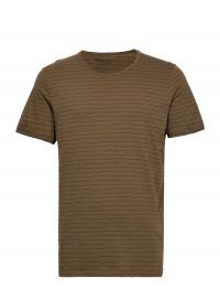 Slhmorgan Stripe Ss O-Neck Tee W Brown Selected Homme