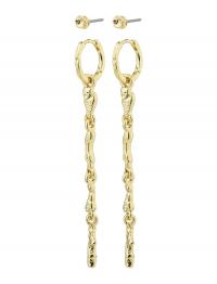 Breathe Recycled Earrings 2-In-1 Set Gold-Plated Gold Pilgrim