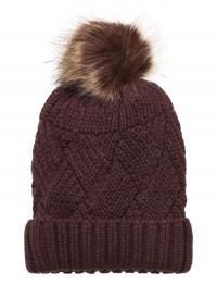 Hat W. Detachable Fake Fur Color Kids Brown