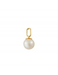 Pearl Drop Charm 8Mm Gold Design Letters White