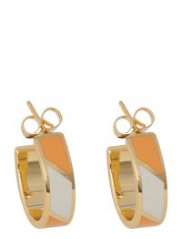 Striped Candy Earrings Ø16Mm Design Letters *Betinget Tilbud Gold