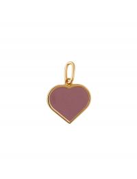 Big Heart Enamel Charm Gold Design Letters Pink