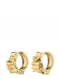 Willpower Recycled Huggie Hoop Earrings Gold-Plated Pilgrim Gold