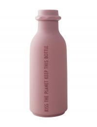 To Go Water Bottle Monochrome Design Letters Pink