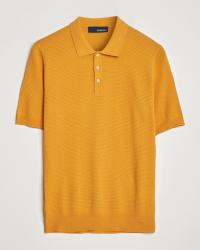 Lardini Short Sleeve Knitted Structure Cotton Polo Orange