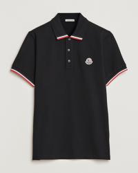 Moncler Tricolor Rib Polo  Black