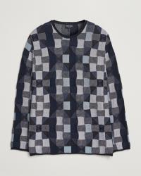 Giorgio Armani Geometrical Patchwork Sweater Navy/White