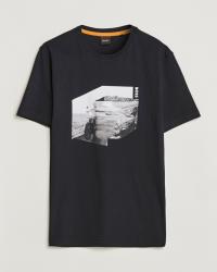 Teglow Photoprint Crew Neck T-Shirt Black