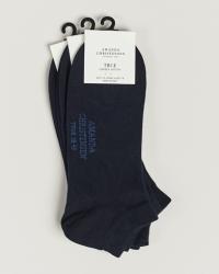 Amanda Christensen 3-Pack True Cotton Sneaker Socks Dark Navy