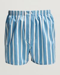 Derek Rose Classic Fit Striped Cotton Boxer Shorts Blue/White