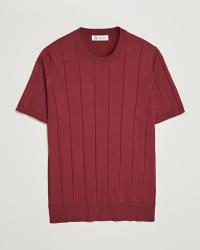 Brunello Cucinelli Rib Knitted T-Shirt Burgundy