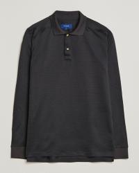 Eton Knit Jaquard Polo Shirt Black