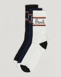 Paul Smith 3-Pack Logo Socks Black/White