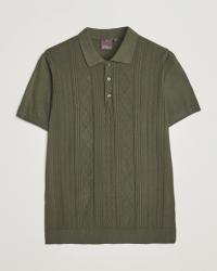 Oscar Jacobson Bard Short Sleeve Structured Cotton Polo Olive