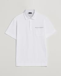 Zegna Short Sleeve Pocket Polo White