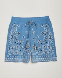 Alanui Bandana Print Shorts Light Blue