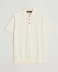 Morris Heritage Alberto Knitted Short Sleeve Polo Shirt Off White