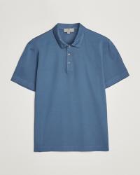 Canali Short Sleeve Polo Pique Steel Blue