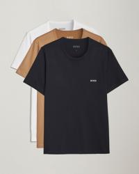 3-Pack Crew Neck T-Shirt Beige/White/Black