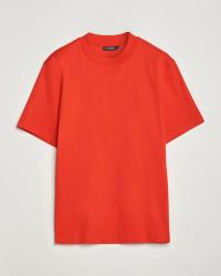 J.Lindeberg Ace Mock Neck Mercerized Cotton T-Shirt Fiery Red