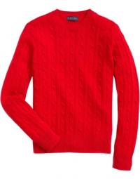 Lambswool kabel crewneck strik sweater