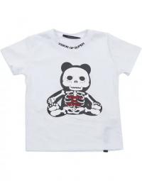 Hvid T-shirt med Pandy Skeleton Print