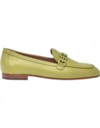 Lime calfskin loafers