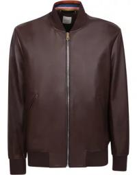 Paul Smith brown jacket is made in Italy from premium lambskin for a soft finish