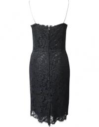 Dolce Gabbana Lace Midi -kjole i sort bomuld