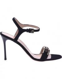 Sandals with black suede heel