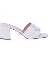 Milk-white nappa leather sandals