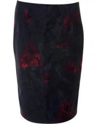 Dark Floral Motif Skirt