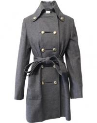 Stella McCartney Double Breasted Coat in Grey Wool