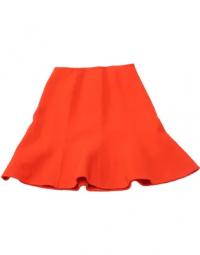 Oscar De La Renta Panel Midi Skirt in Red Wool