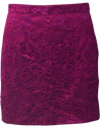 Dolce Gabbana Lace Pencil Mini Skirt in Purple Cotton