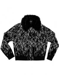 PRINTED LACQUER BOMBER JACKET