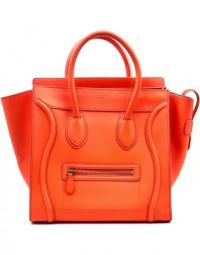 Céline bagage mini taske i fluro orange læder