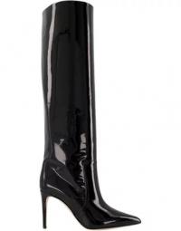 Stiletto støvler 85 i sort patent læder