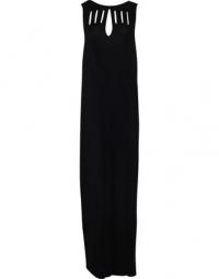Cutout maxi kjole i sort silke